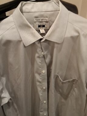 Joseph Abboud Men's Light Gray Dress Shirt - Spread Collar Button-Front